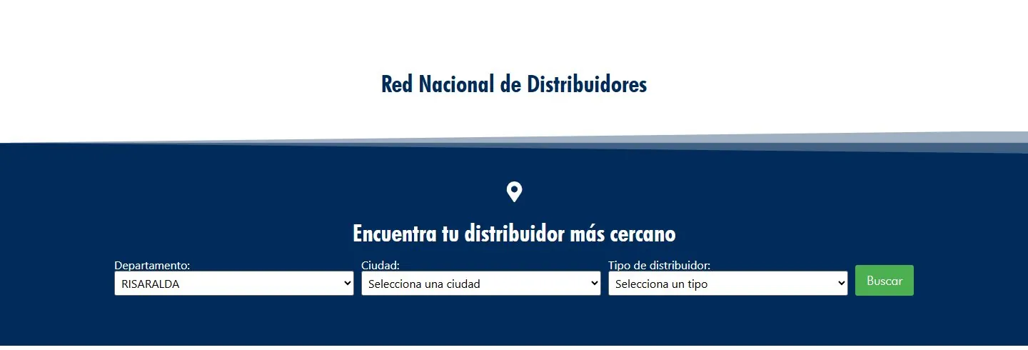 The Reencafé dealer search with drop-downs for department, city and dealer type
